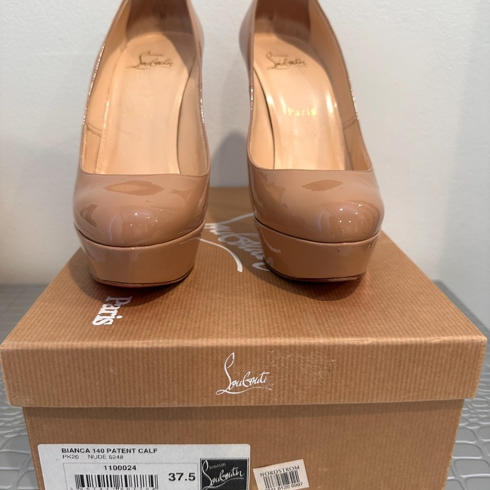 Christian Louboutin Women's Nude Patent Leather Pumps